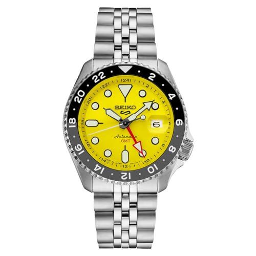 SEIKO Automatikuhr für Herren - 5 Sports Collection - Herren Sportuhr Edelstahl GMT Zeiger - Wasserdicht 100M (2)