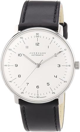 Junghans Herren-Armbanduhr XL Max Bill Automatic Analog Automatik Leder 027/3500.00