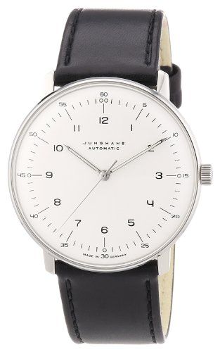 Junghans Herren-Armbanduhr XL Max Bill Automatic Analog Automatik Leder 027/3500.00 (2)