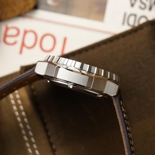 watchdives WD1968 Taucheruhren für Herren, PT5000 PT5004 Automatische Armbanduhr, 49.8 mm, Saphirglas, BGW9 Blau Blaulicht Leuchtend Automatikuhren, 300 m wasserdichte Taucheruhr mit Lederarmband (4)