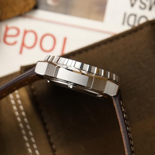 watchdives WD1968 Taucheruhren für Herren, PT5000 PT5004 Automatische Armbanduhr, 49.8 mm, Saphirglas, BGW9 Blau Blaulicht Leuchtend Automatikuhren, 300 m wasserdichte Taucheruhr mit Lederarmband (4)