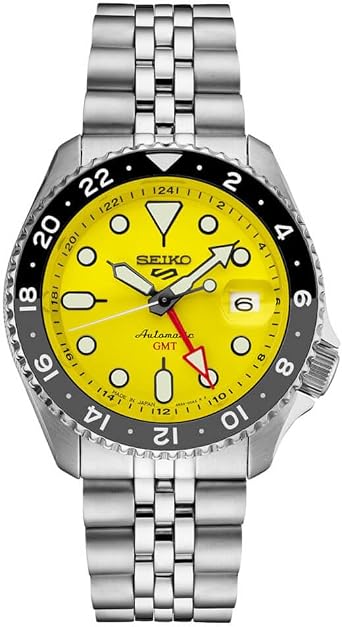 SEIKO Automatikuhr für Herren – 5 Sports Collection – Herren Sportuhr Edelstahl GMT Zeiger – Wasserdicht 100M