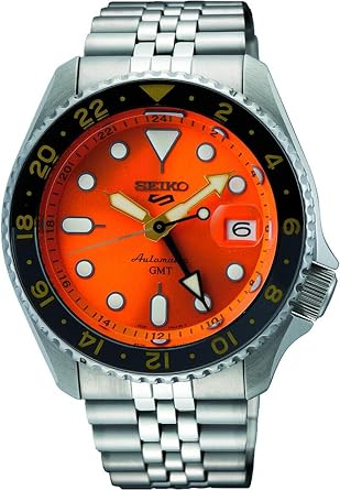 Seiko 5 Sports Herrenuhr Automatik GMT Stahl/Orange SSK005K1