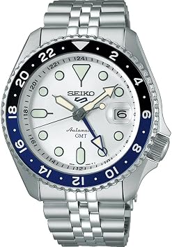 Seiko SSK033K1 Montre 5 Sports Automatique GMT, Argent, Bracelet